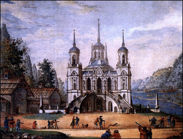 Церковь Владимирской Божьей Матери. Акварель 1804